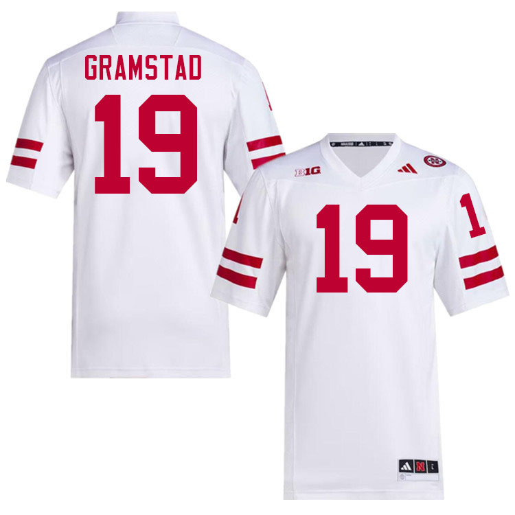 Men #19 Jalyn Gramstad Nebraska Cornhuskers College Football Jerseys Stitched Sale-White